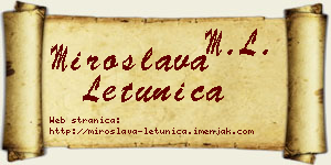 Miroslava Letunica vizit kartica